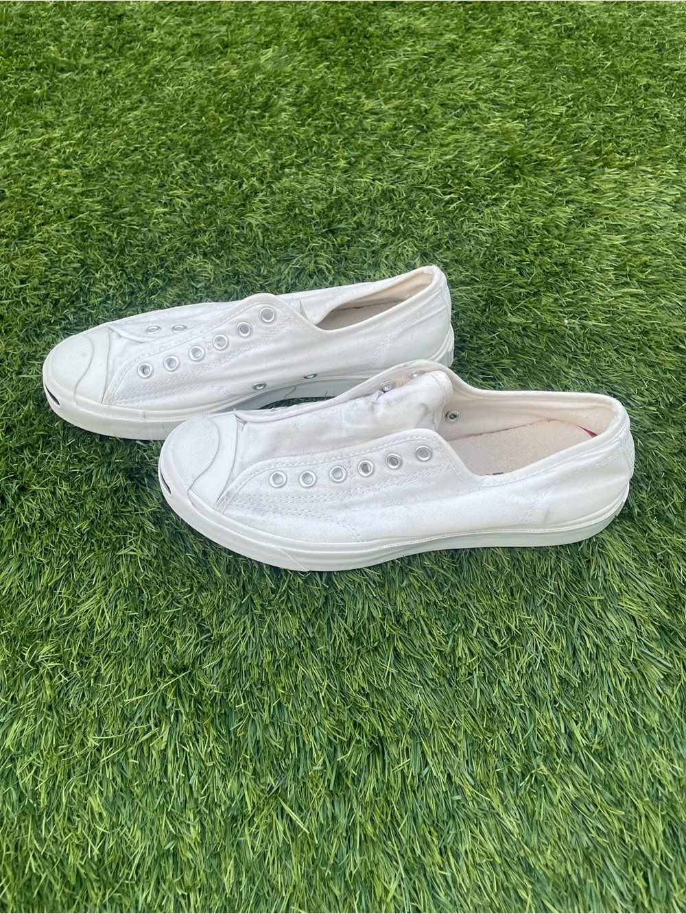 Converse Jack Purcell White Canvas Slip On Sneakers